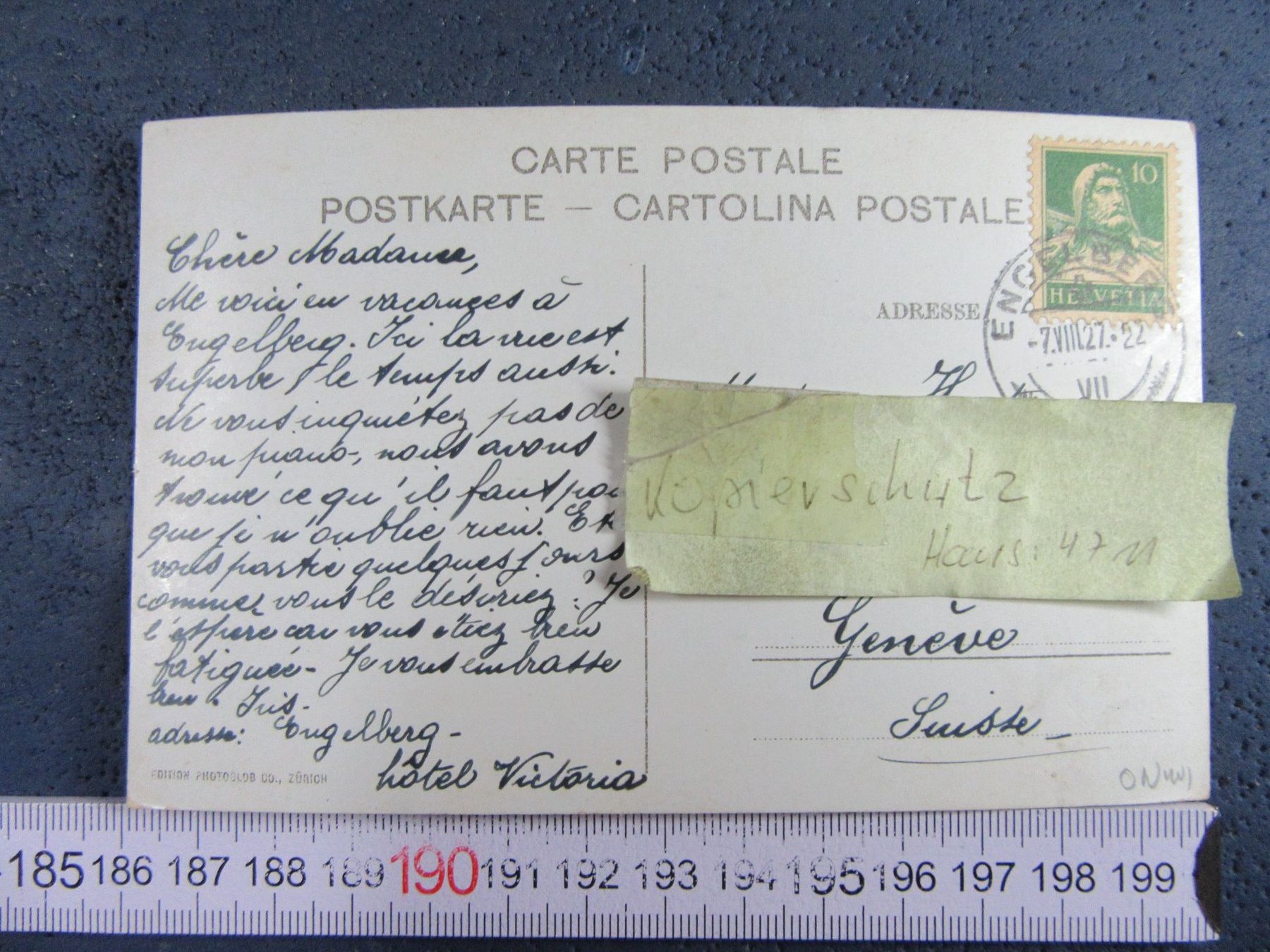 Ansichtskarten: ENGELBERG 1927 ARNITOBEL AK ONW – Gebraucht aus Ettingen von Hausi4711 1