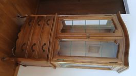 Antike Holz/Glas Vitrine
