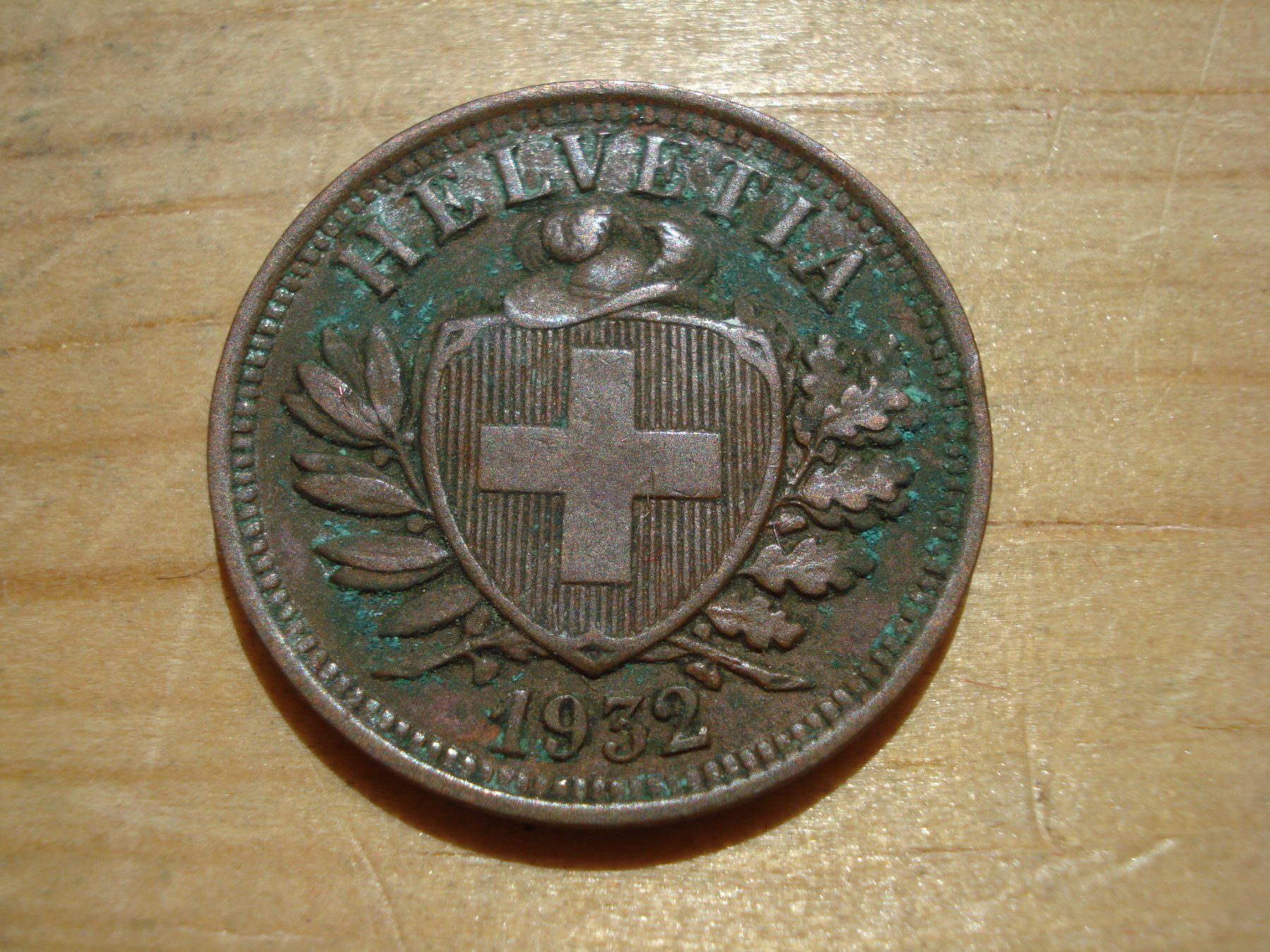 Alle Münzen: (N2) 2 Rappen 1932 – Gebraucht aus Erlach von Net-Coins