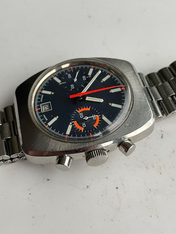 Montre CANDINO Chronographe Vintage Années 70 - Mouvement Valjoux 7734 Mécanique, Acier Inox