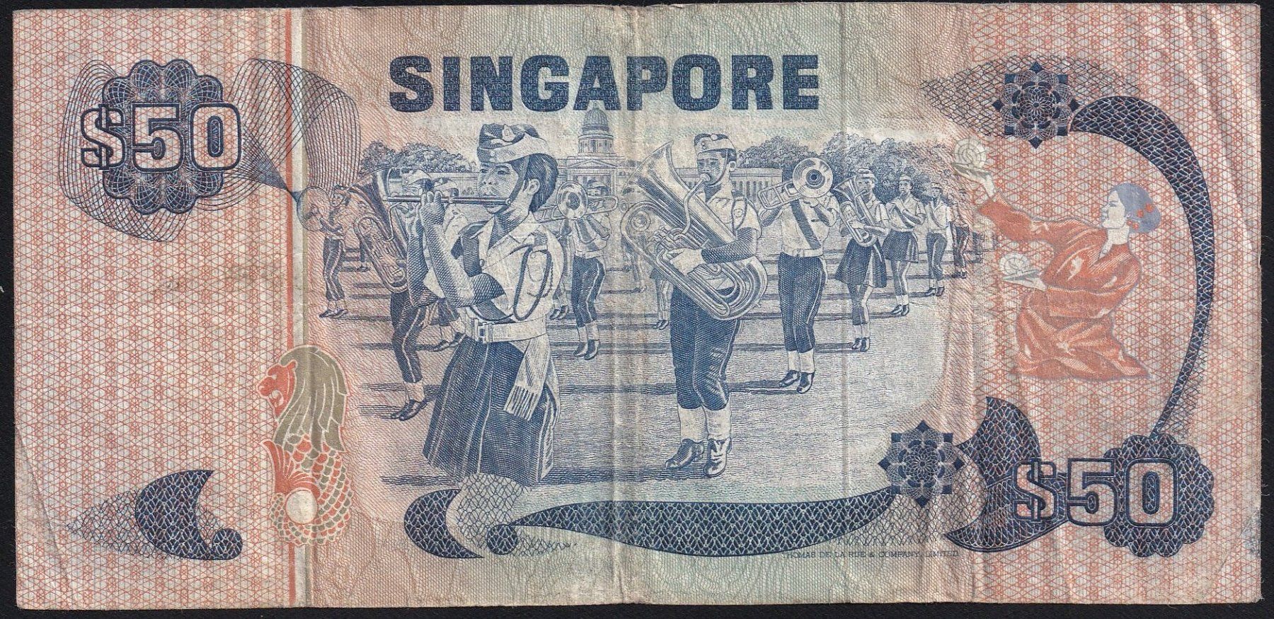 Banconote: Singapur 50 Dollars 1977 – Usato da Brugg AG venduto da banknoten_muesli 1