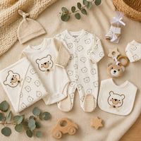 Erstausstattung-Set «Teddybär»  Creme, 8-teilig
