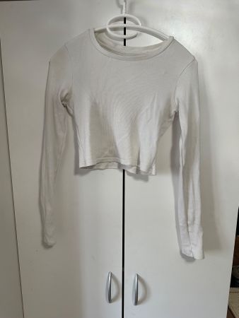 Damen Langarmshirt weiss Grösse S Rib-Struktur guter Zustand