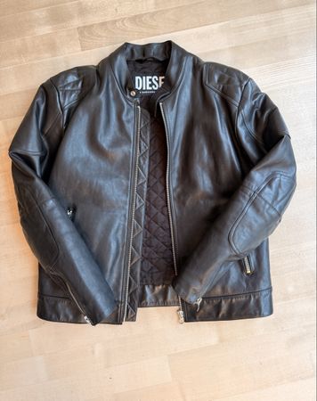 Diesel Herren Lederjacke schwarz