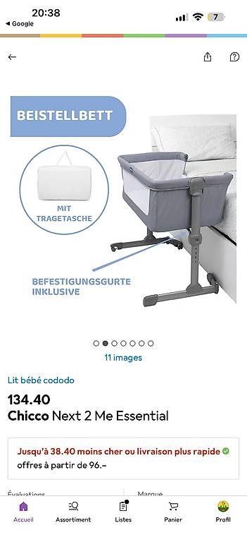 Letti: Lit de chevet évolutif chicco next2me  – Usato da Chézard-St-Martin venduto da luc_q9tn
