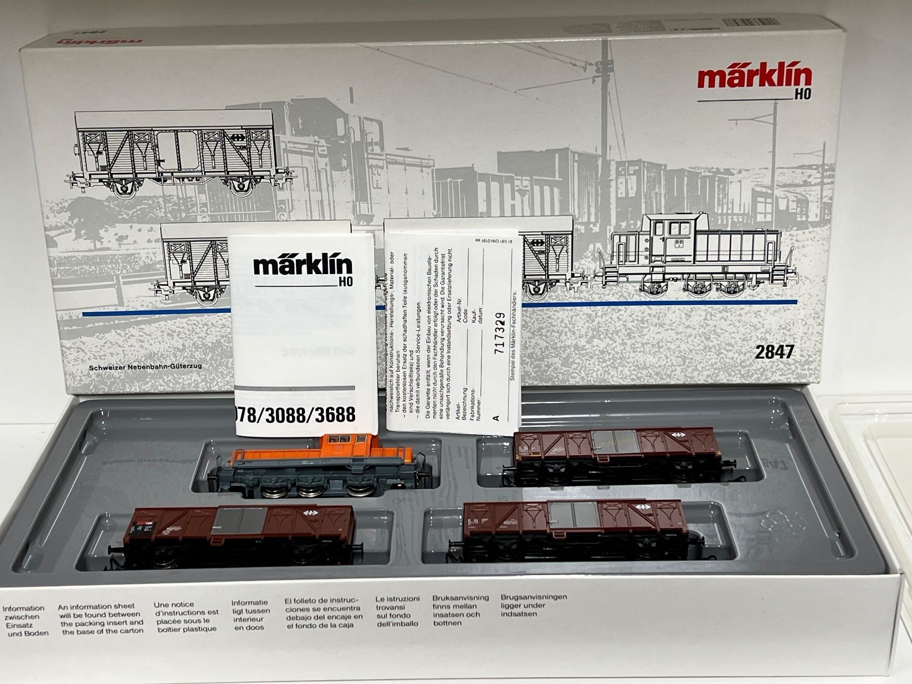 Märklin Modellini di ferrovie: Märklin 2847 Schweizer Nebenbahn-Güterzug H0 AC – Nuovo e nell'imballaggio originale da Neuenhof venduto da ludovicco 3