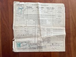 Frachtbrief 1897 mit Stempelmarke Ct. Basel Stadt (F174)
