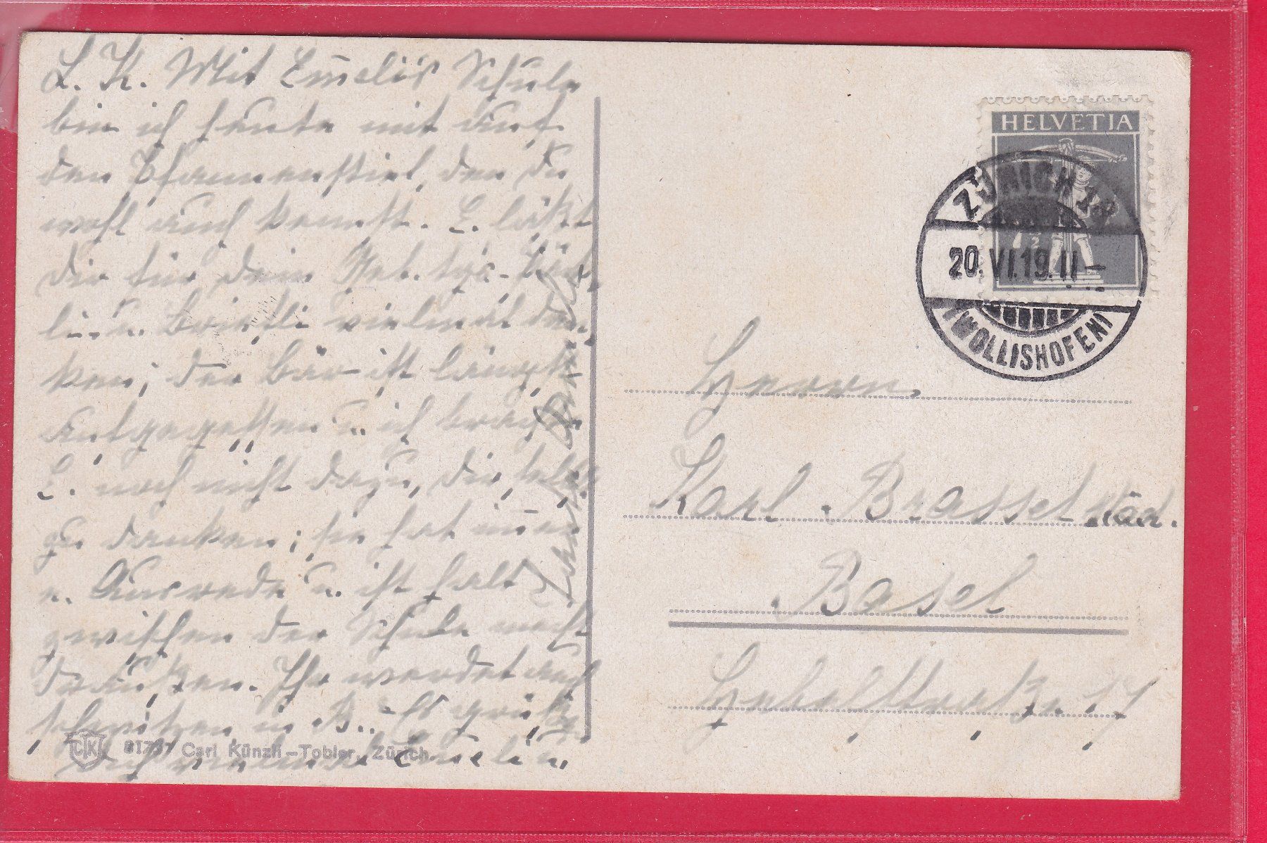 Cartoline postali: PFANNENSTIEL - PANORAMA, 20.6.1919 – Usato da Oberrieden venduto da Gebirgsstelze 1