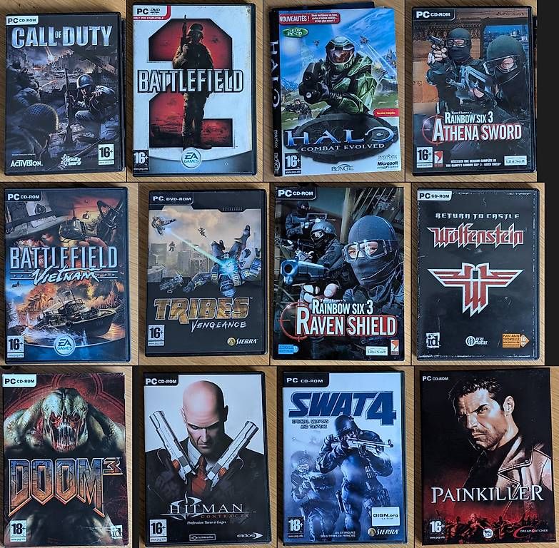 Spiele: Lot 12 jeux PC FPS/Action boîtes | RTCW, CoD, Doom | VF – Gebraucht aus Neuchâtel von Nila_3D