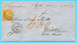 Brief Nachnahme Basel nach Yverdon 1866