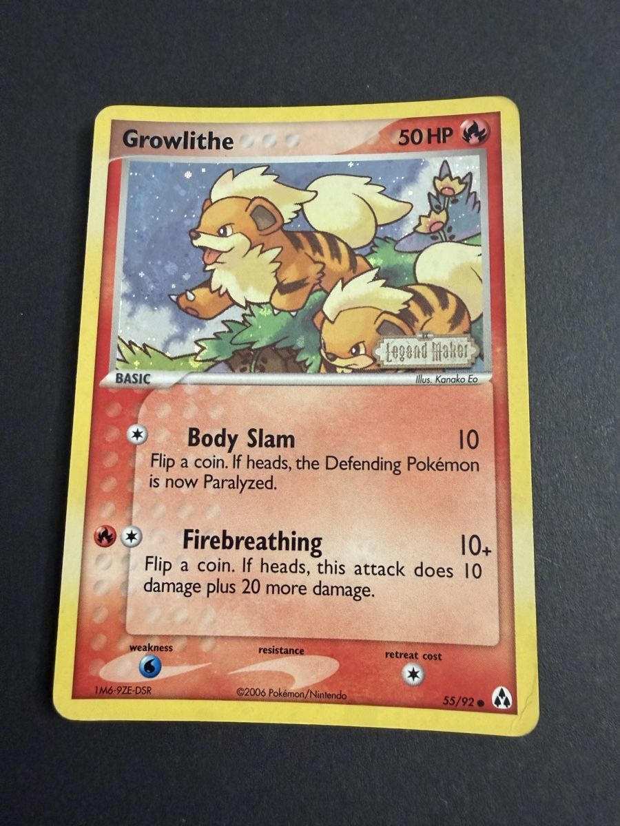 Pokémon Carte collezionabili: Growlithe Reverse Holo 55/92 Pokemon Legend Maker LP – Usato da Adliswil venduto da Parosek