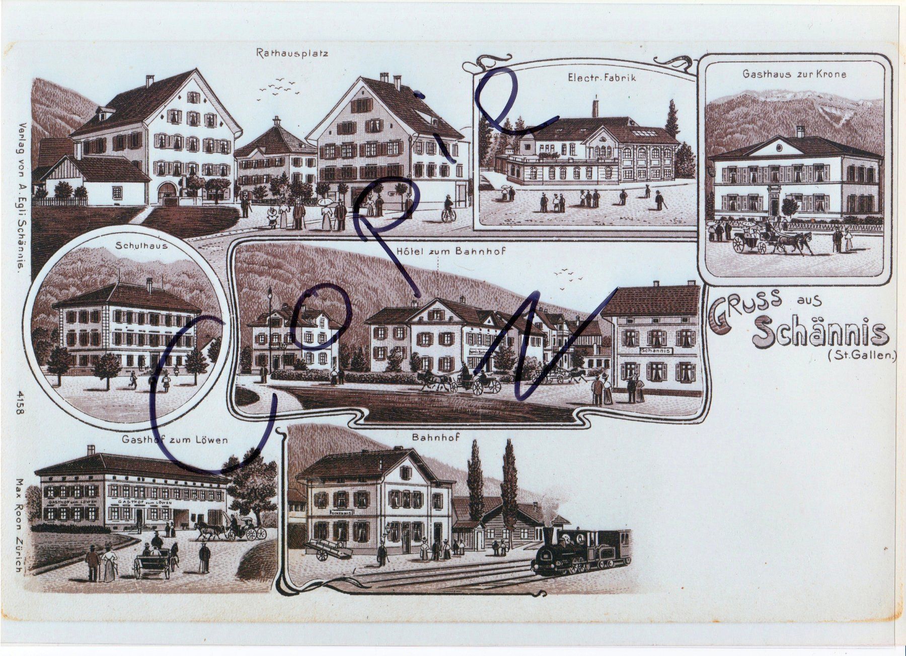 Cartoline postali: Gruss aus Schänis – Usato da Fällanden venduto da Blausegelfliege