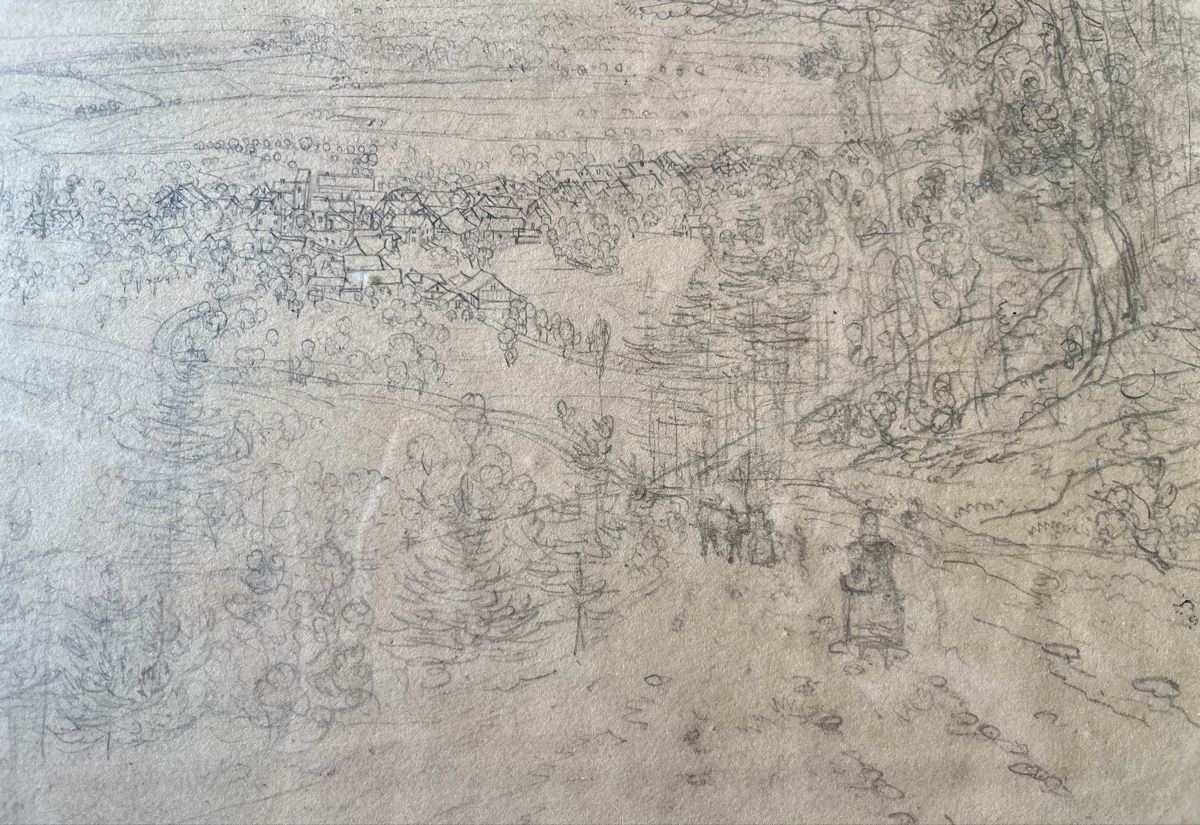 Dipinti: Studie von Emanuel Labhardt - Blick über Rheinau – Usato da Ottikon venduto da san_w99n 2