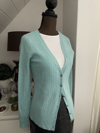 Edler Cashmere Cardigan in Turquoise – Grösse XS