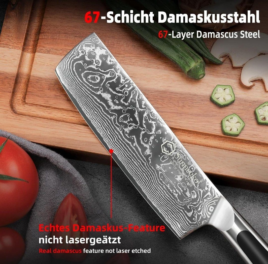 Küchenmesser: 18cm Nakiri Messer Küchenmesser Damastmesser – Neu und originalverpackt aus Oberentfelden von sch_8bt6 2