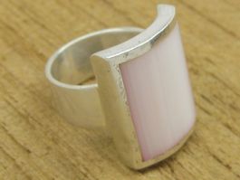 Vintage Ring Silber 925 Perlmutt Gr. 59