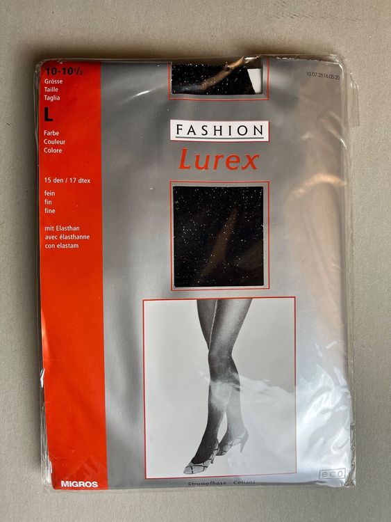 Migros Strümpfe & Strumpfhosen: Strumpfhose Fashion Lurex (Migros), Grösse L – Neu und originalverpackt aus Rudolfstetten von gst_g7xl
