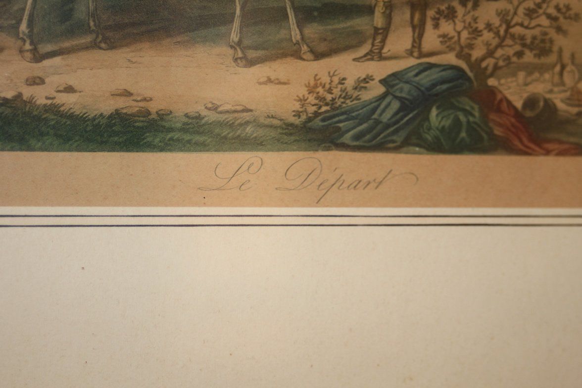 Arts picturaux & lithographies: Lithographie "Le départ" von C.Vernet – D'occasion à Sumiswald par Lottie22 3