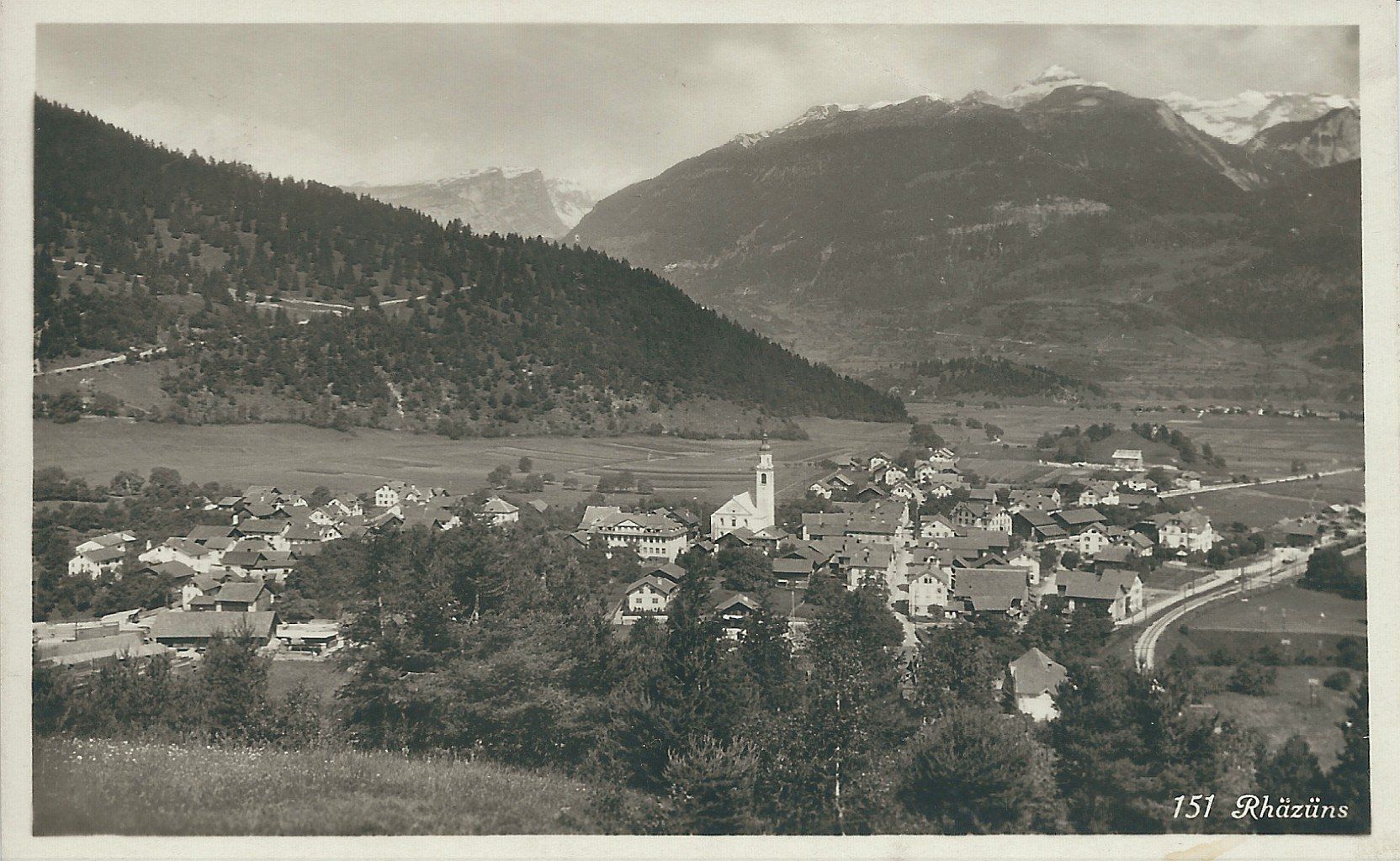 Cartoline postali: Rhäzüns  - 1933 – Usato da Flums venduto da Guscha1