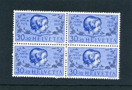 1937 Juventute Nr. J 84 V'block postfr.
