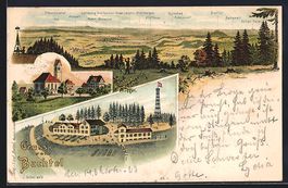 Litho Hinwil, Gruss vom Bachtel, Gasthau