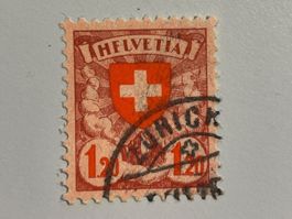 1924, Gewöhnliches Faserpapier, ZNr. 164, gestempelt ZÜRICH