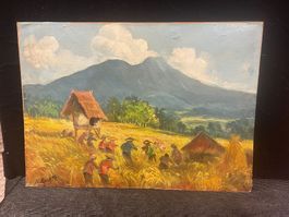 HUILE SUR CARTON SIGNÉE