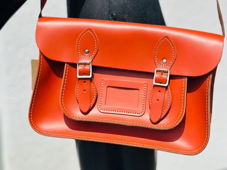 Ledertasche orange, neu