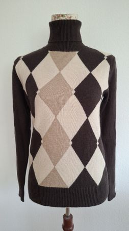 Rollkragenpullover Kaschmir Seide Gr.M mit kleinem Loch