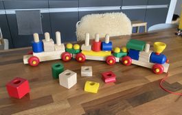 Holzzug / Holzspielzeug Zug zum Zusammenstecken