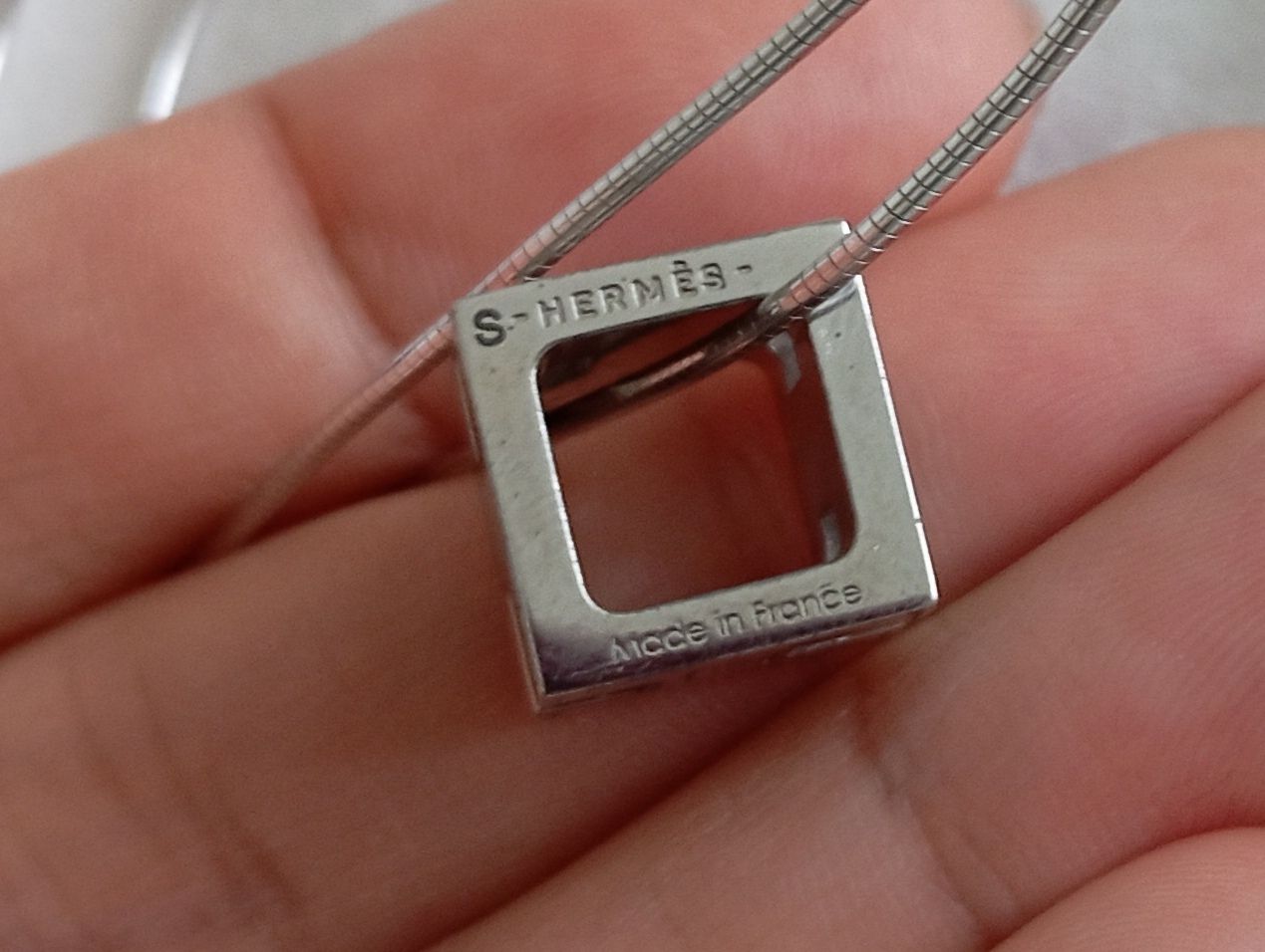 Hermès Catenine: Hermès Halskette grün Silber 925 – Usato da Romanshorn venduto da mololo 2