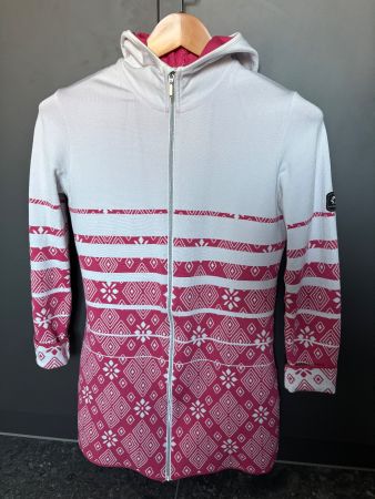 Damen Strickjacke Grösse M weiss/pink gemustert guter Zus...