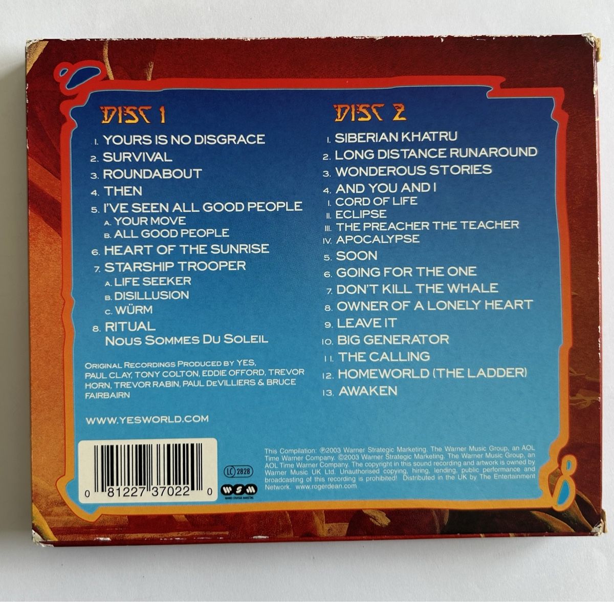 CD: Progressive Rock/ YES 35# ANNIVERSARY – Usato da Arcegno venduto da Denni 1