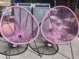 2x Gartenstühle pink Acapulco Stuhl gute Zustand(A35)