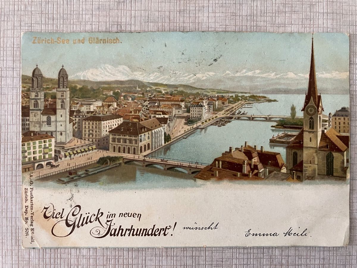 Cartoline postali: Alte Ansichtskarte Zürich-See und Glärnisch  – Usato da Schönenberg ZH venduto da zottliv1