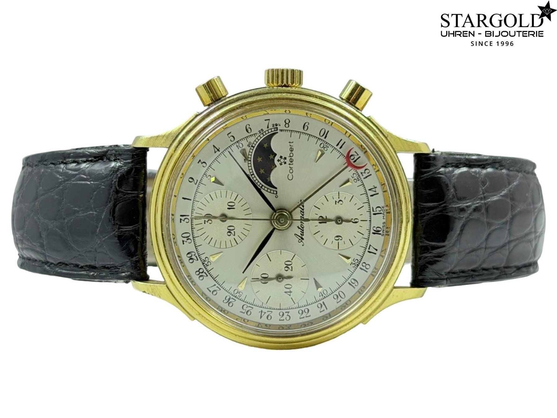 Orologi: Cortebert Lunar Mondphasen Chronograph - 77.400 – Usato da Zürich venduto da Stargold-Uhren 1