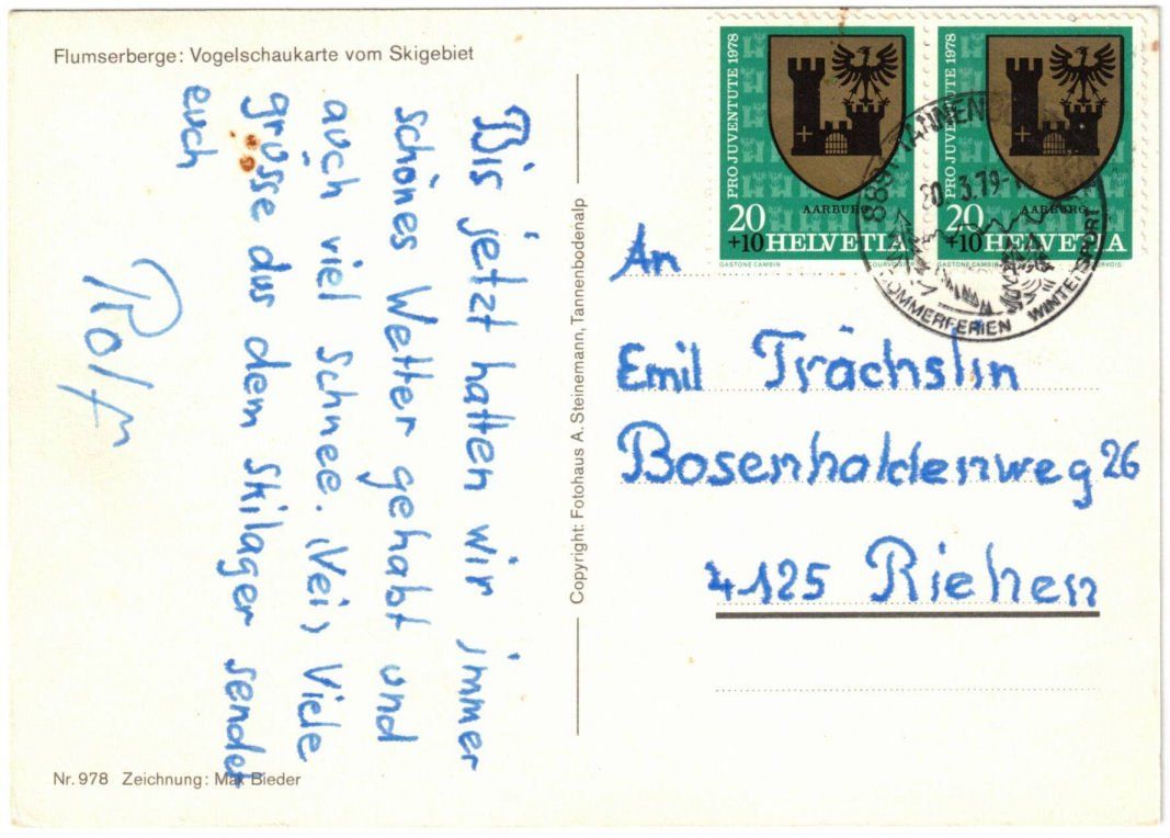 Cartoline postali: Flumserberg - Pistenplan – Usato da Binningen venduto da Mountainrider 1