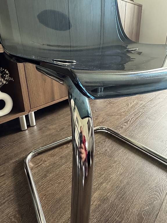 Ikea Sedie: Ikea Tobias Stuhl - Chrom/Blau Transparent – Usato da St. Gallen venduto da Zega6 2