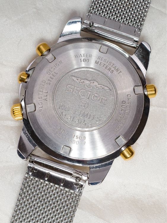 SECTOR ADV 1500 Chronograph Armbanduhr 39mm Uhr läuft (Gebraucht