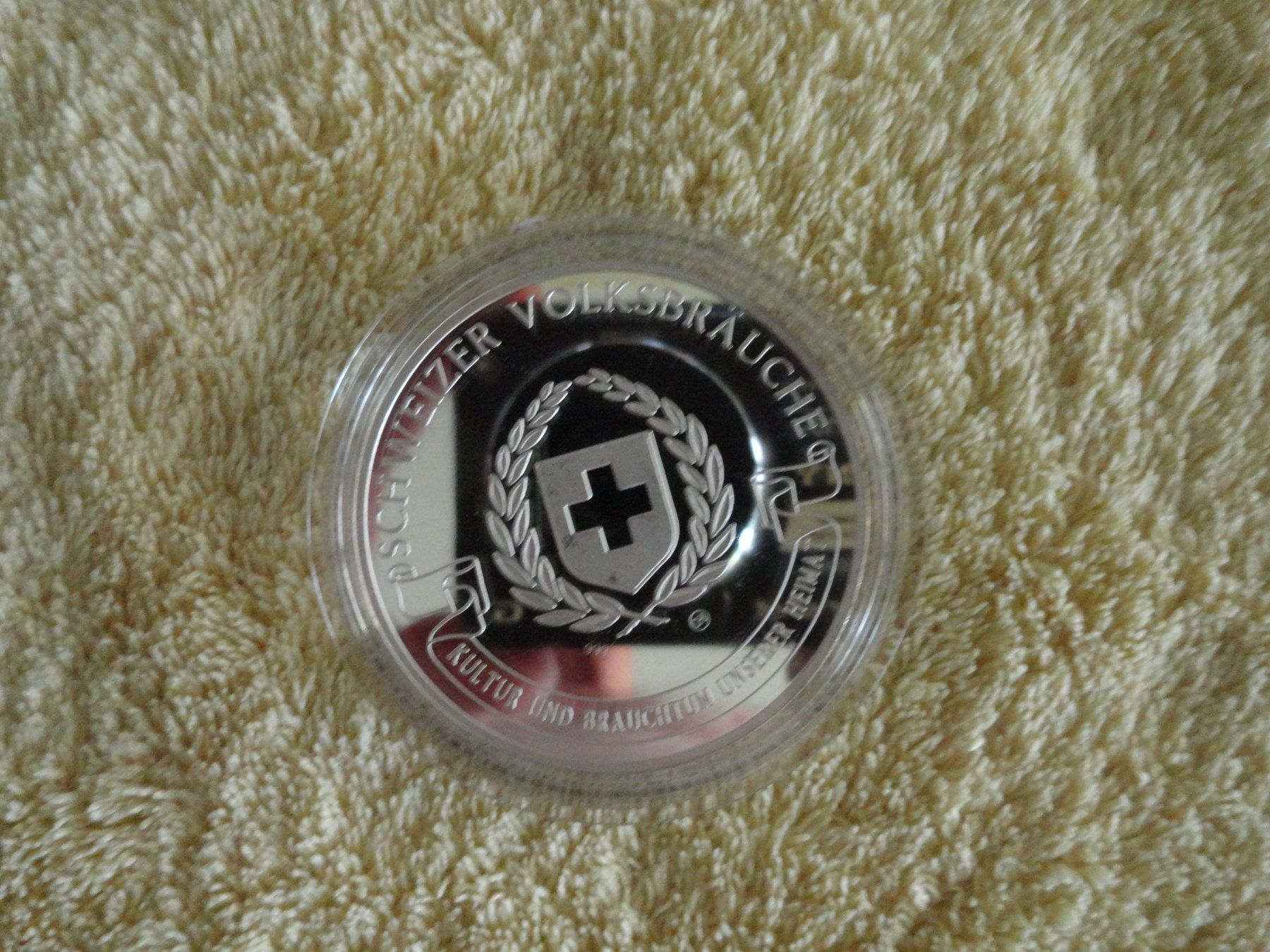 Medaillen: Silbermedaille "Schweizer Volksbräuche" - Hornussen – Gebraucht aus Gerlafingen von Shiva_74 7