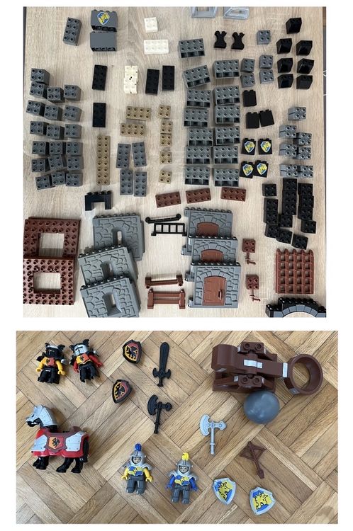 LEGO DUPLO Ritterburg grosses Set Pferd Katapult Figuren (Gebraucht) in ...