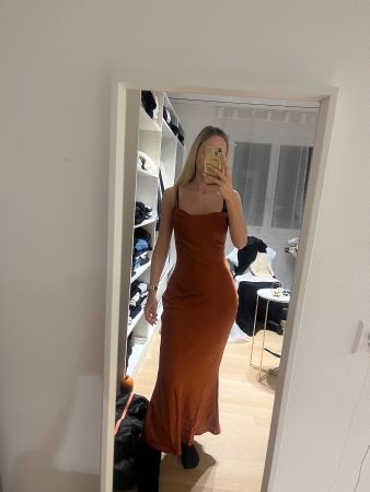 Seidenkleid rostbraun Gr. S