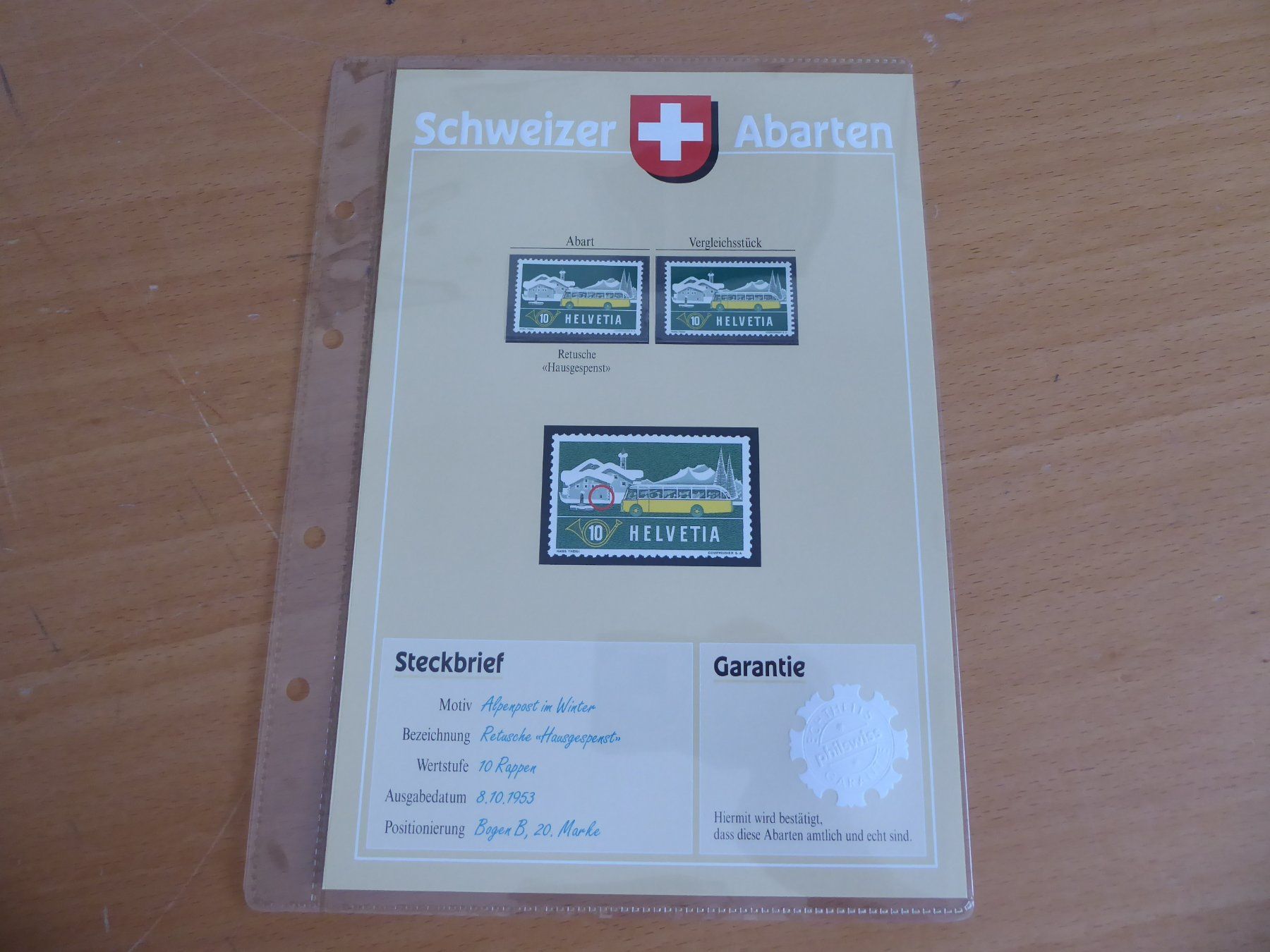 Tutti i francobolli: § SCHWEIZER ABARTEN    Retusche Hausgespenst – Usato da Rothrist venduto da swisstools