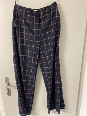 Stoffhose Gr. 38 dunkelblau kariert