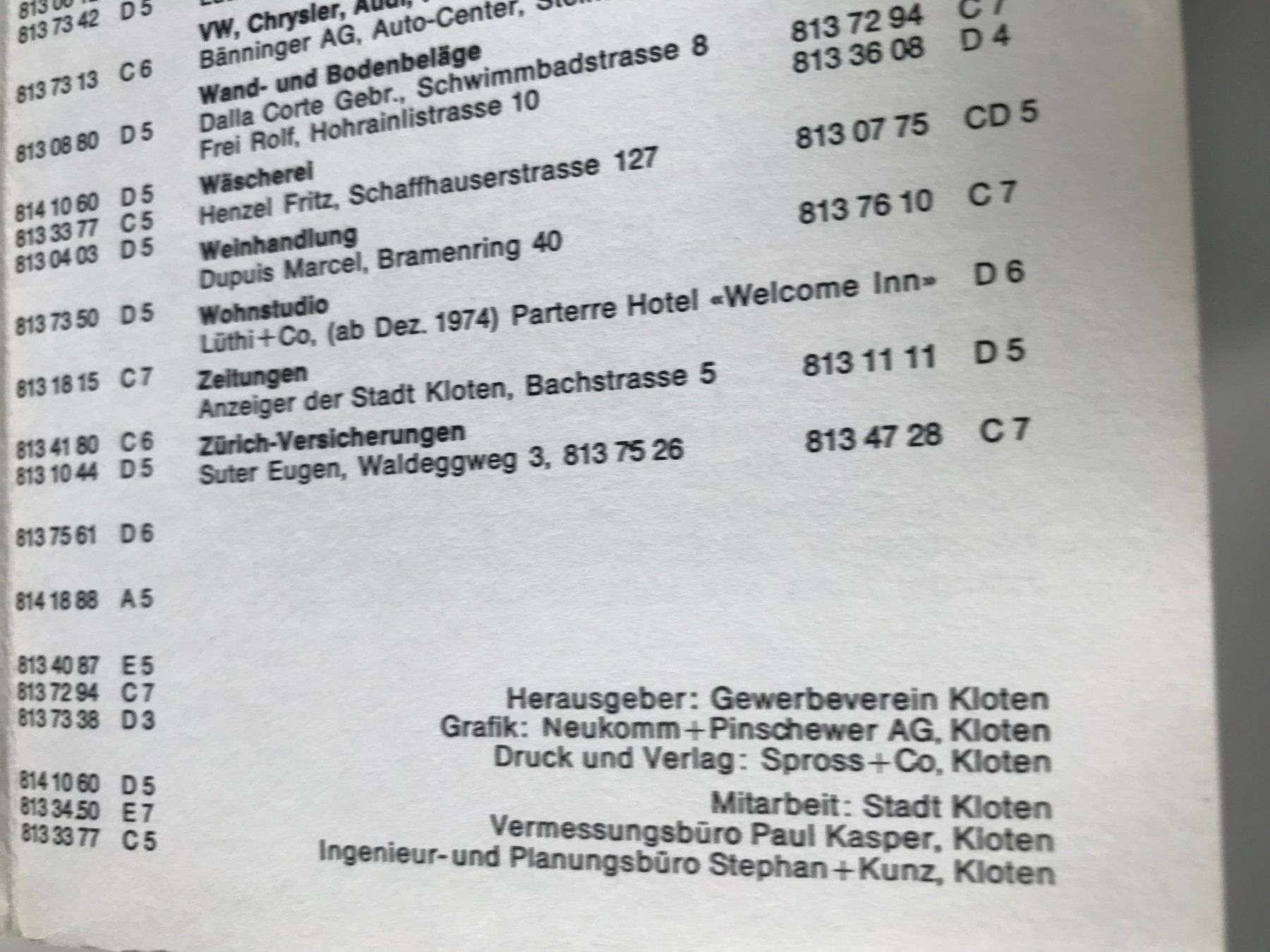 Cartine & Atlanti: Stadtplan Kloten, Flughafen, 1972 – Usato da Biberist venduto da longimanus3 4