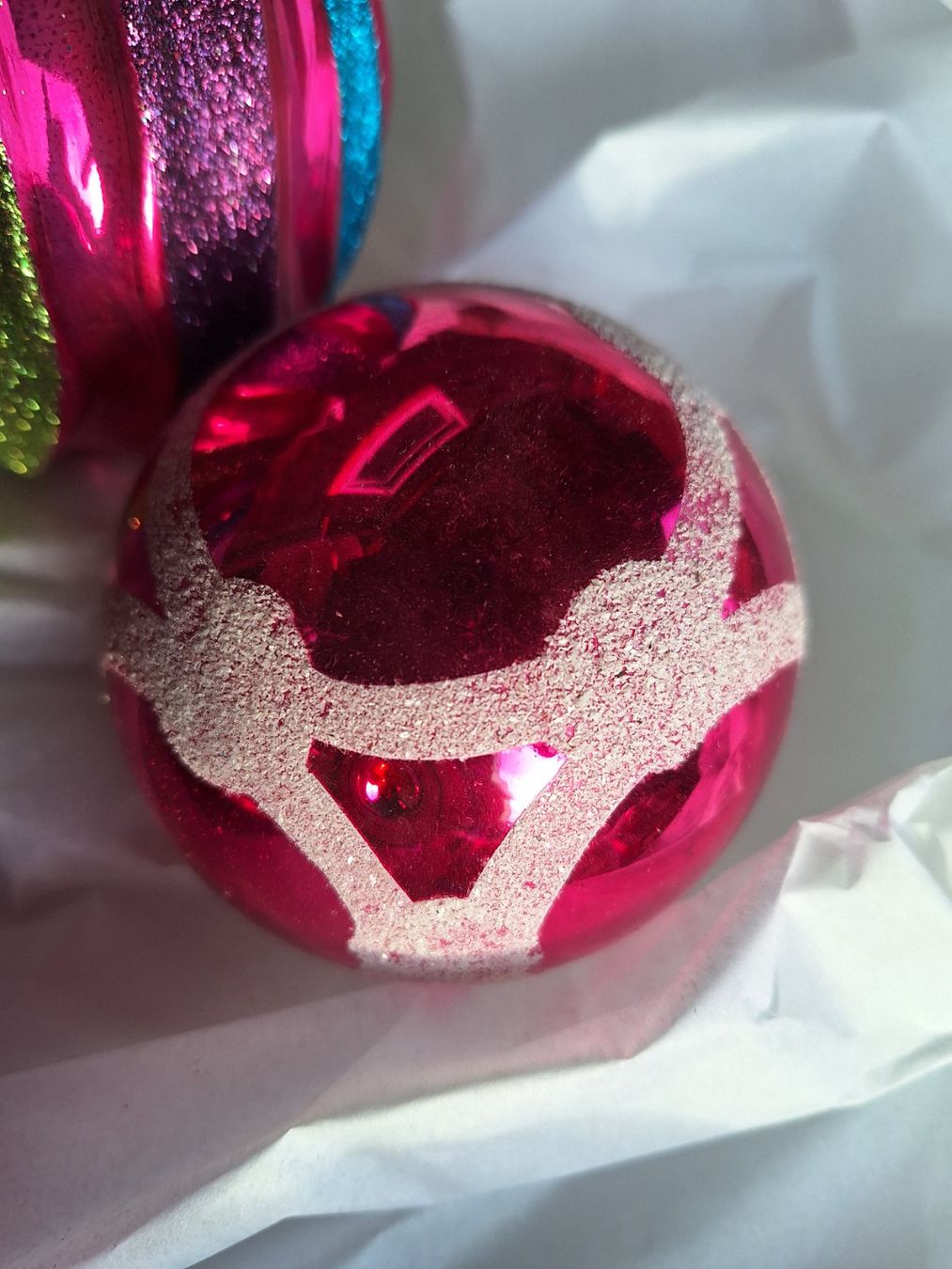 Tutte le decorazioni: 5 STK BUNTE WEIHNACHTSBAUMKUGELN CHRISTBAUMKUGELN – Usato da Huttwil venduto da Kunterbuntli 2