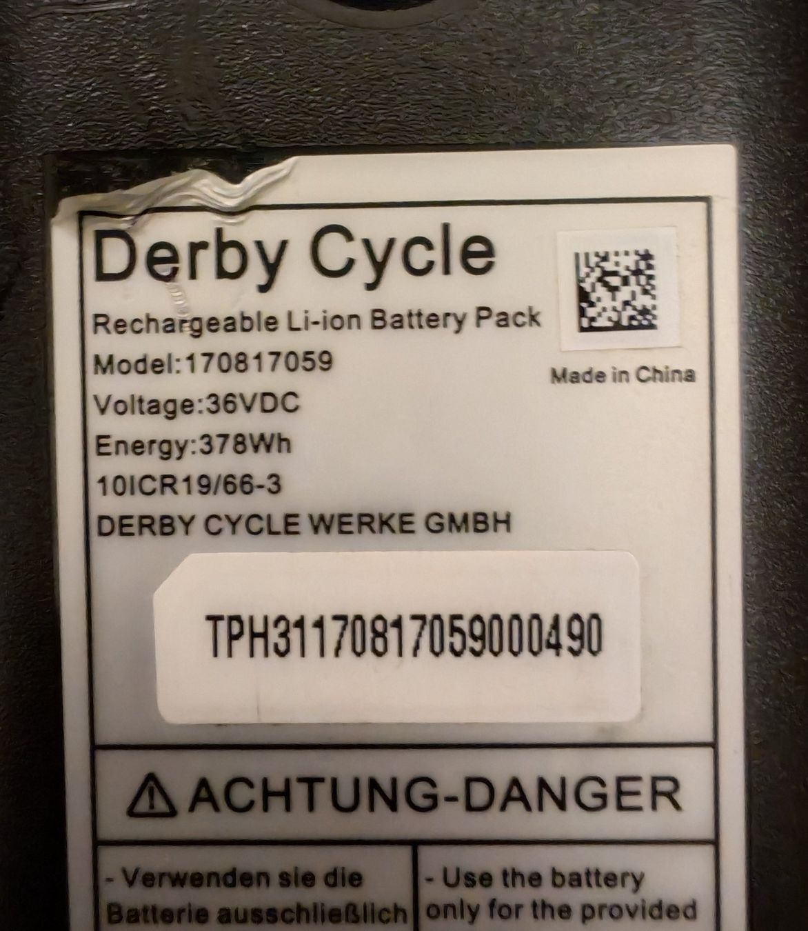 Shimano Batterie: Shimano Akku 378Wh – Difettoso da Bern venduto da Isterk 2