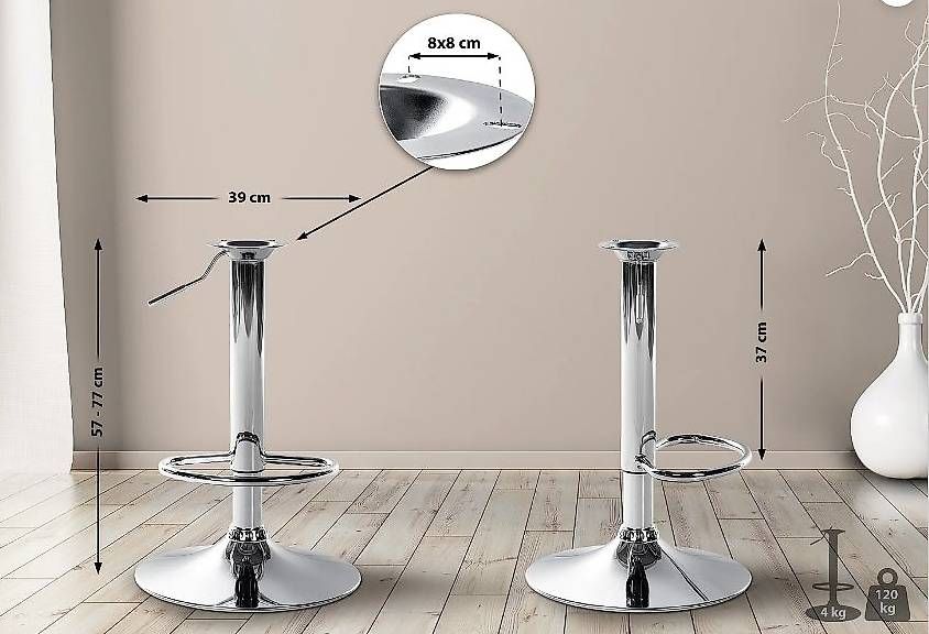 Sgabelli: Barhocker Weiss, Fuss Silber – Nuovo e nell'imballaggio originale da Bern venduto da Thg0 1