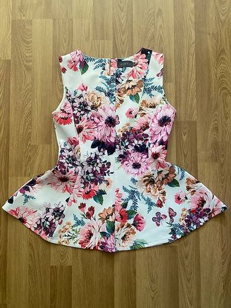 Schösschentop Peplum Top Oberteil Gr. M Blumig Wie neu