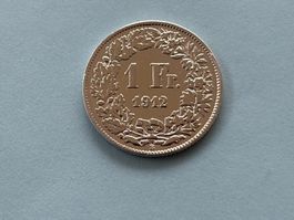 1 Fr. 1912 sehr schöne, rare Sammlermünze